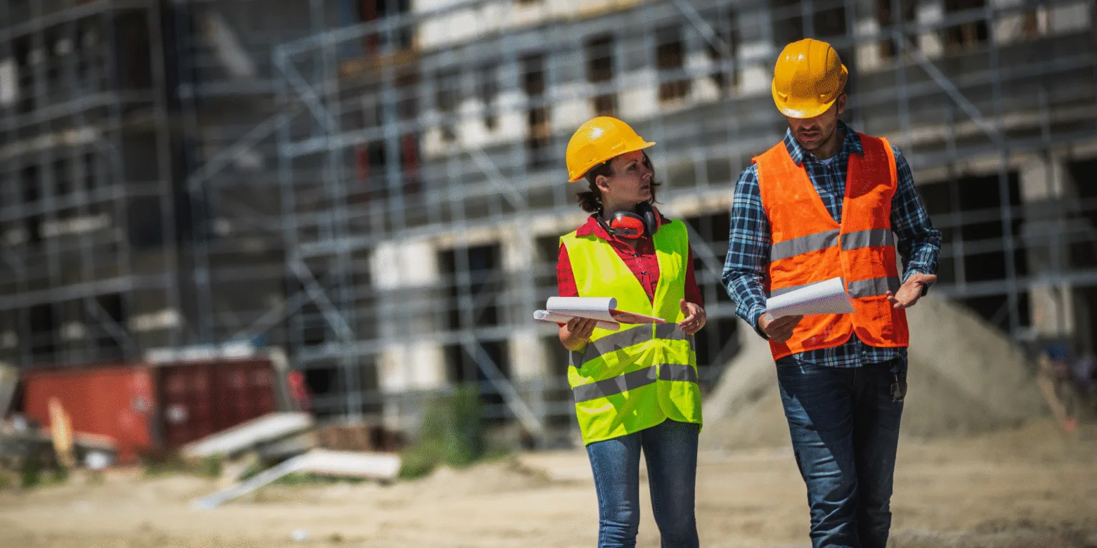 Accountants in London Accounting Services | Two construction workers talking at a construction site.